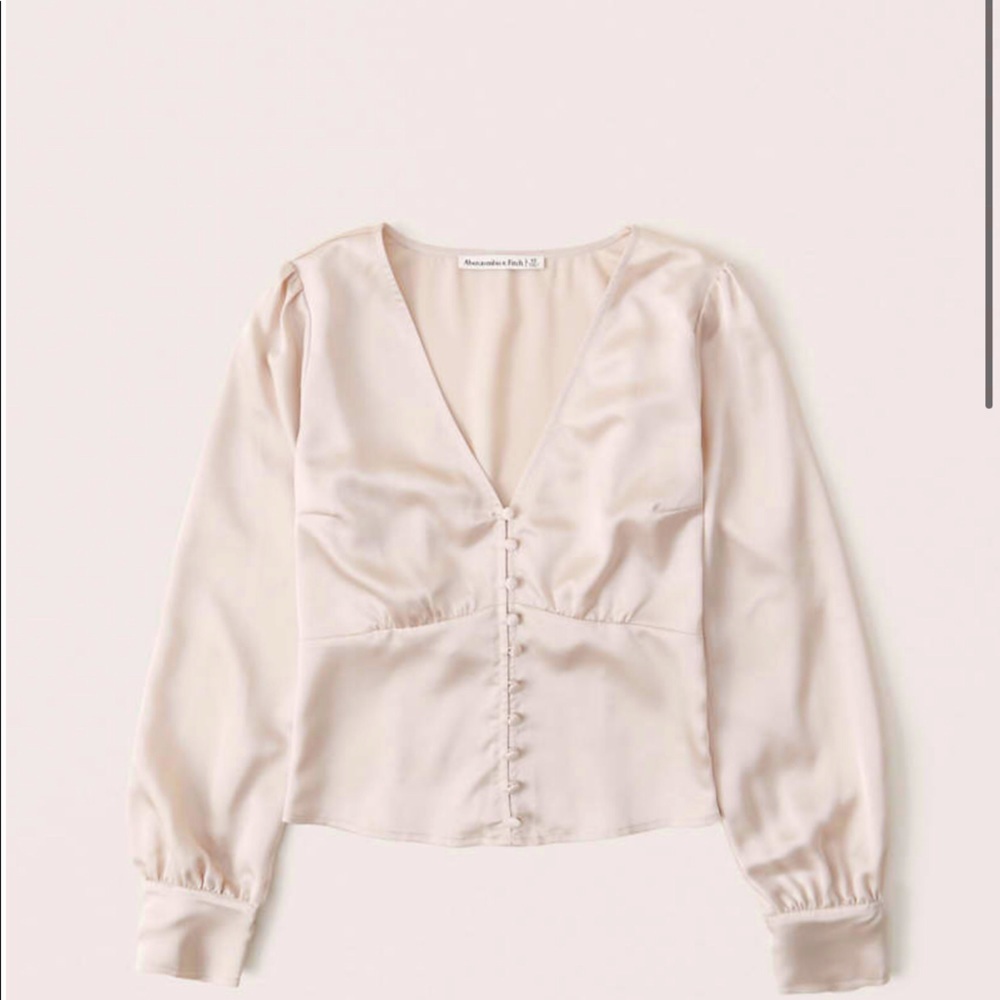 Satin long sleeve button up blouse